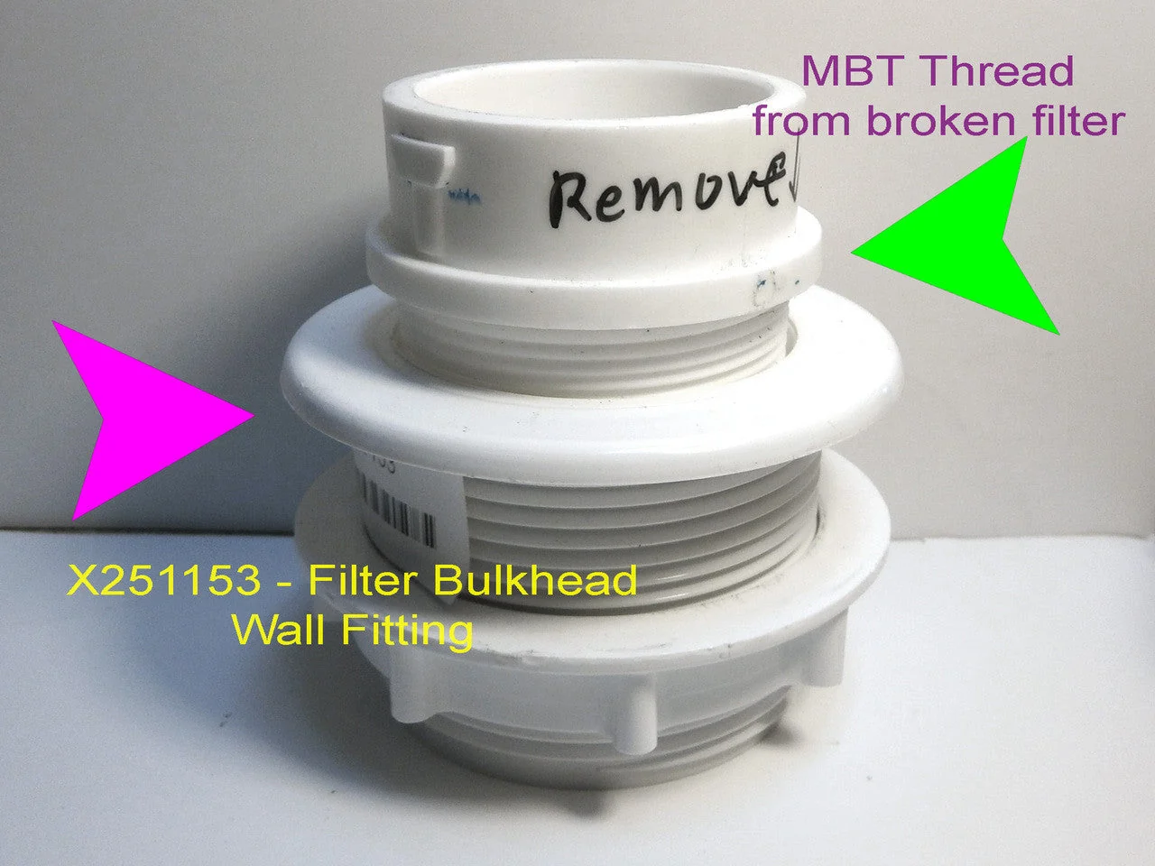 Master Spa - X251153 - Filter Bulkhead Wall Fitting Assembly (Replaces X251151) - Image 6