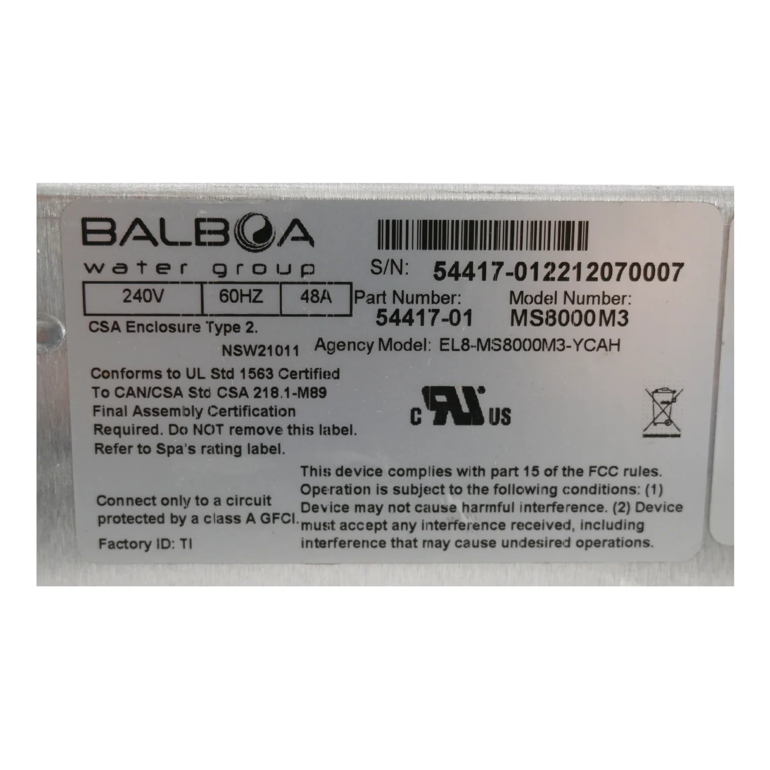 X300020 - Control Pack, Balboa Equipment MS8000 - Image 4