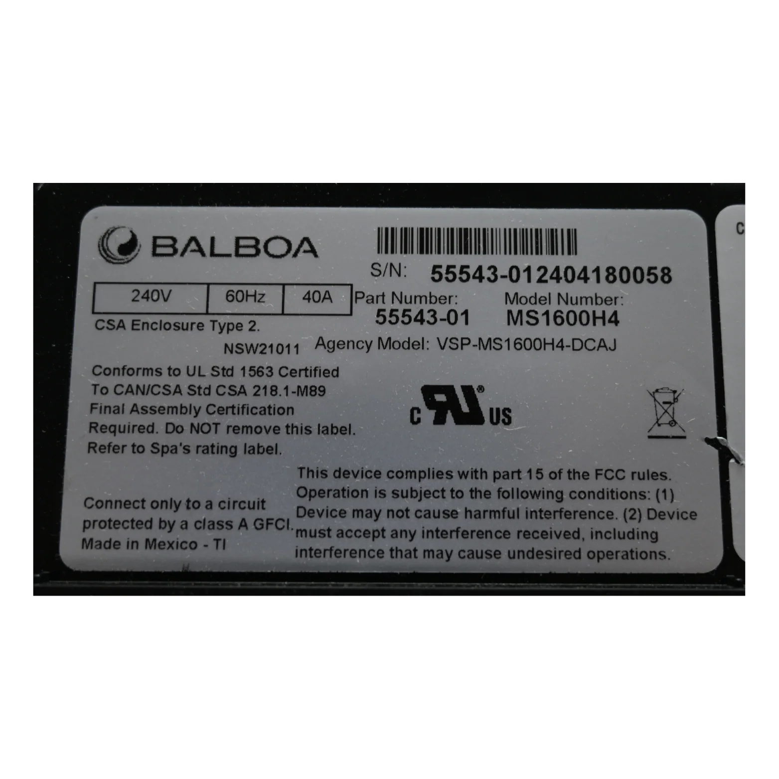 X300786 - Control Pack, Balboa Equipment MS1600 4kW - Image 4