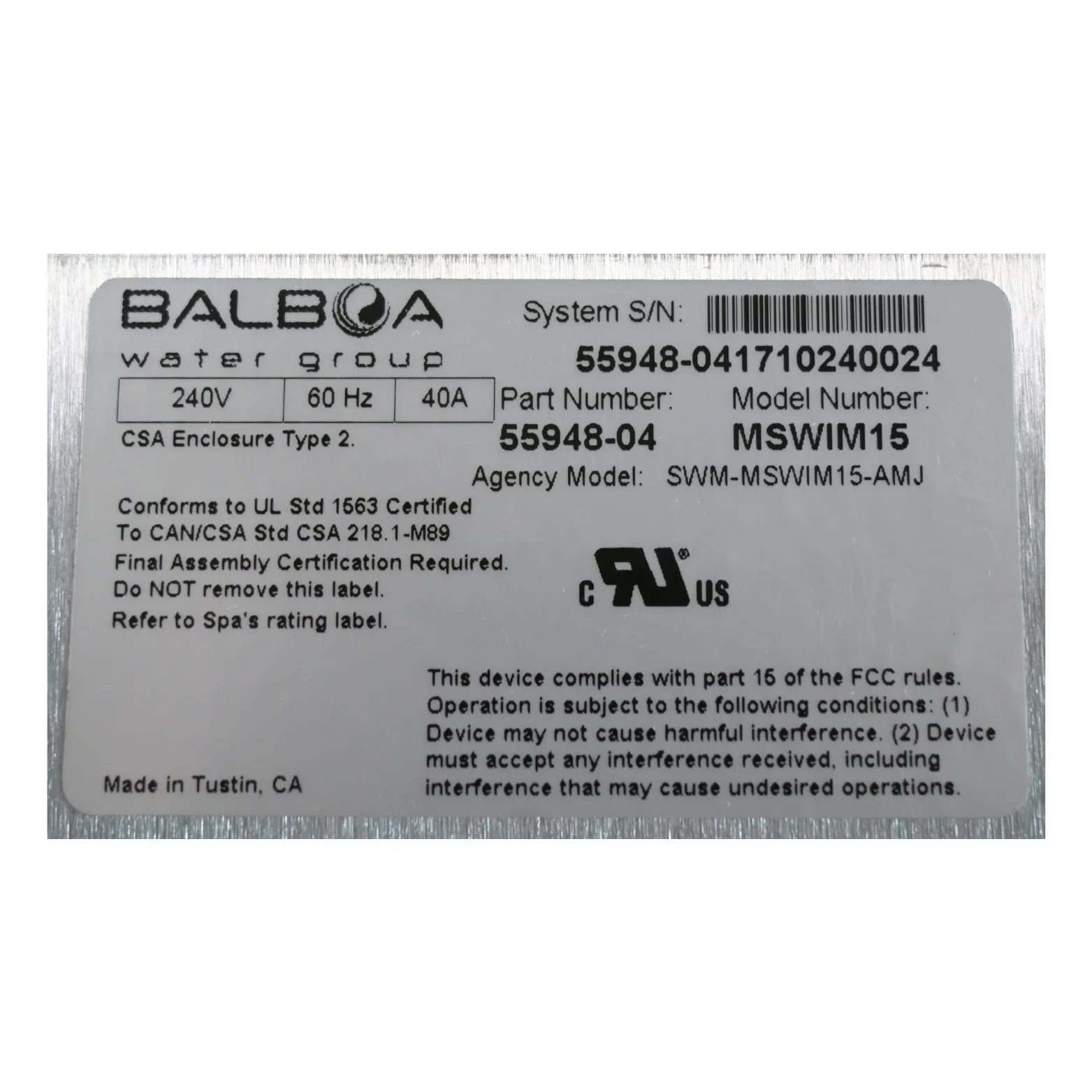 X300794 - Control Pack, Balboa Equipment MSWIM15 System for H2X Momentum Models - Image 4