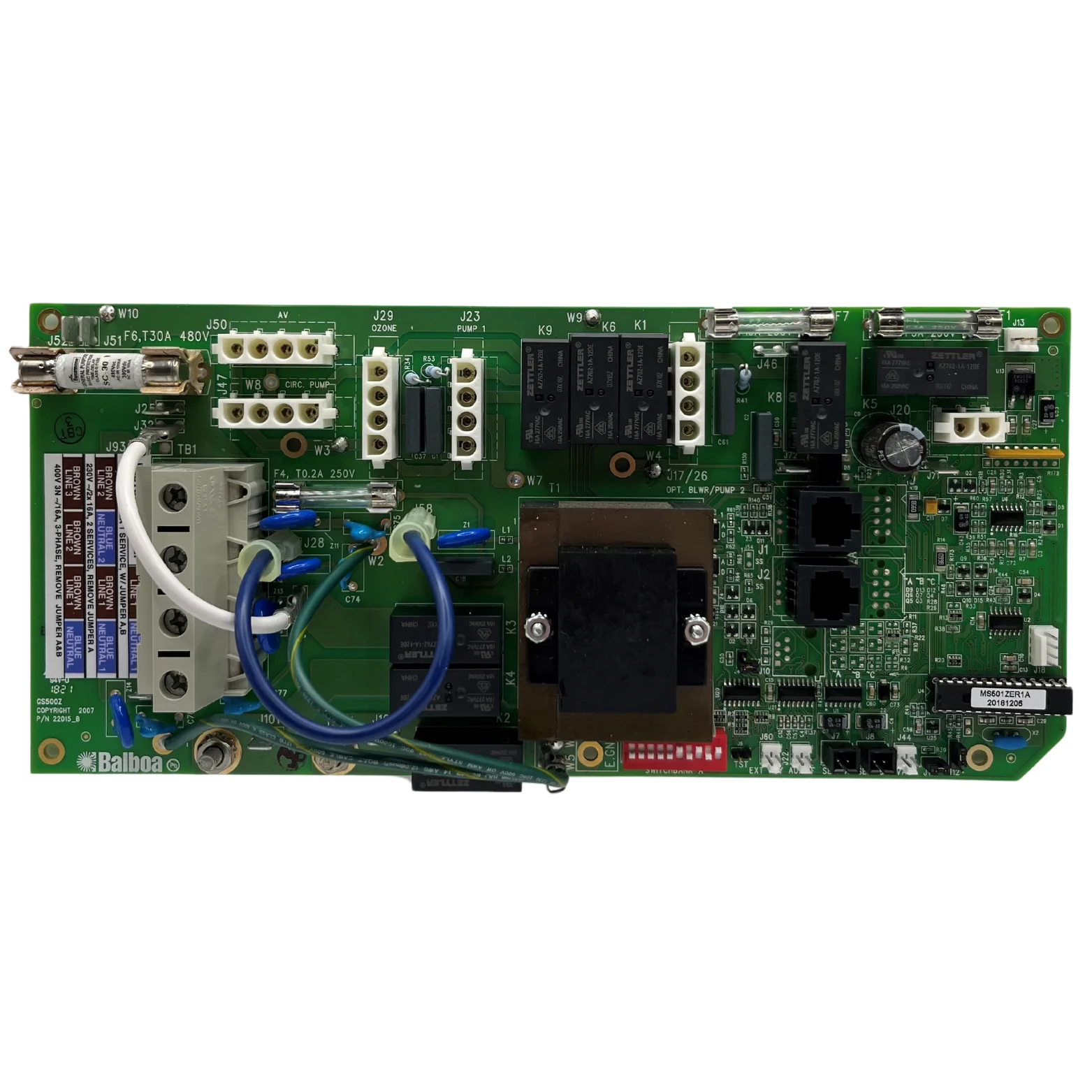 X800502 - Circuit Board, Balboa Equipment MS501 ZE PC Board