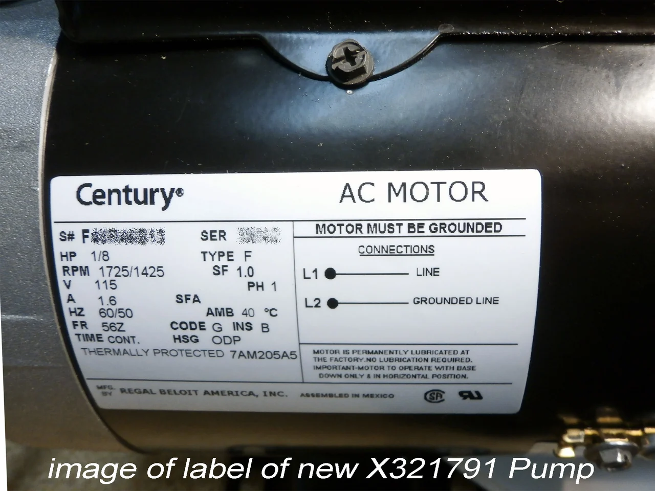 No Longer Available - X321791 - Spa Pump - Top Center Discharge 120V G.G./Olympian Circulation Pump - Image 4