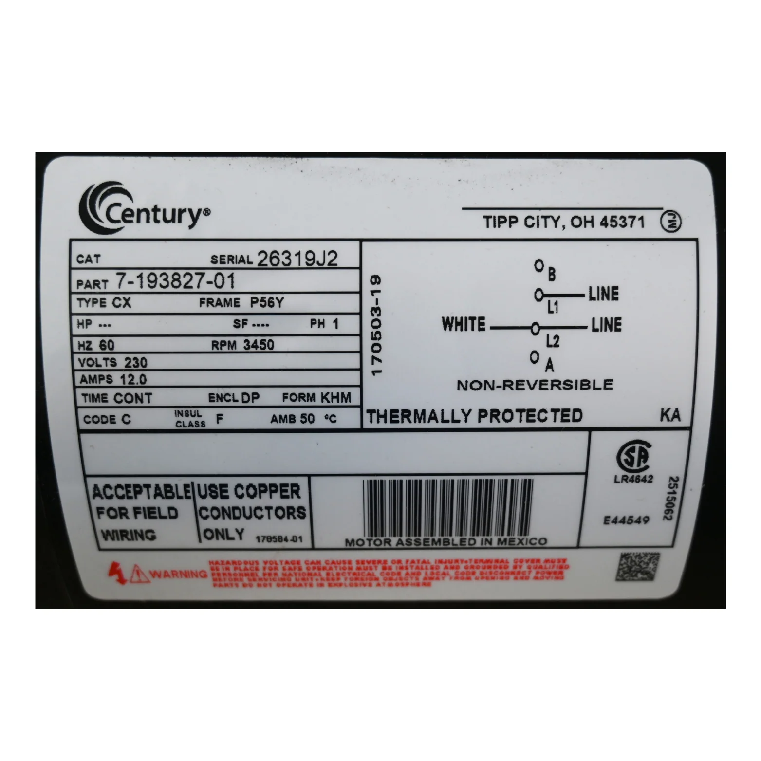 X320375 - Pump, 6 HP, 1 SPD, 230 V, 12 A, 56 FR, 60 HZ - Image 5