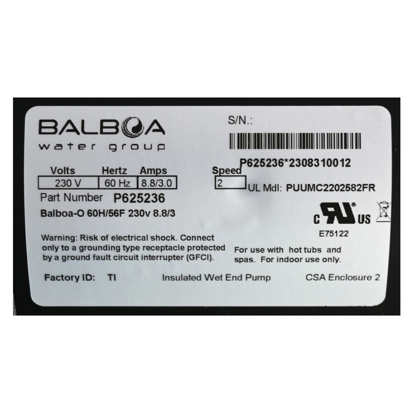 X320377 - Pump, 2 SPD, 230 V, 8.8/3.0 A, 56 FR, 60 HZ - Image 4