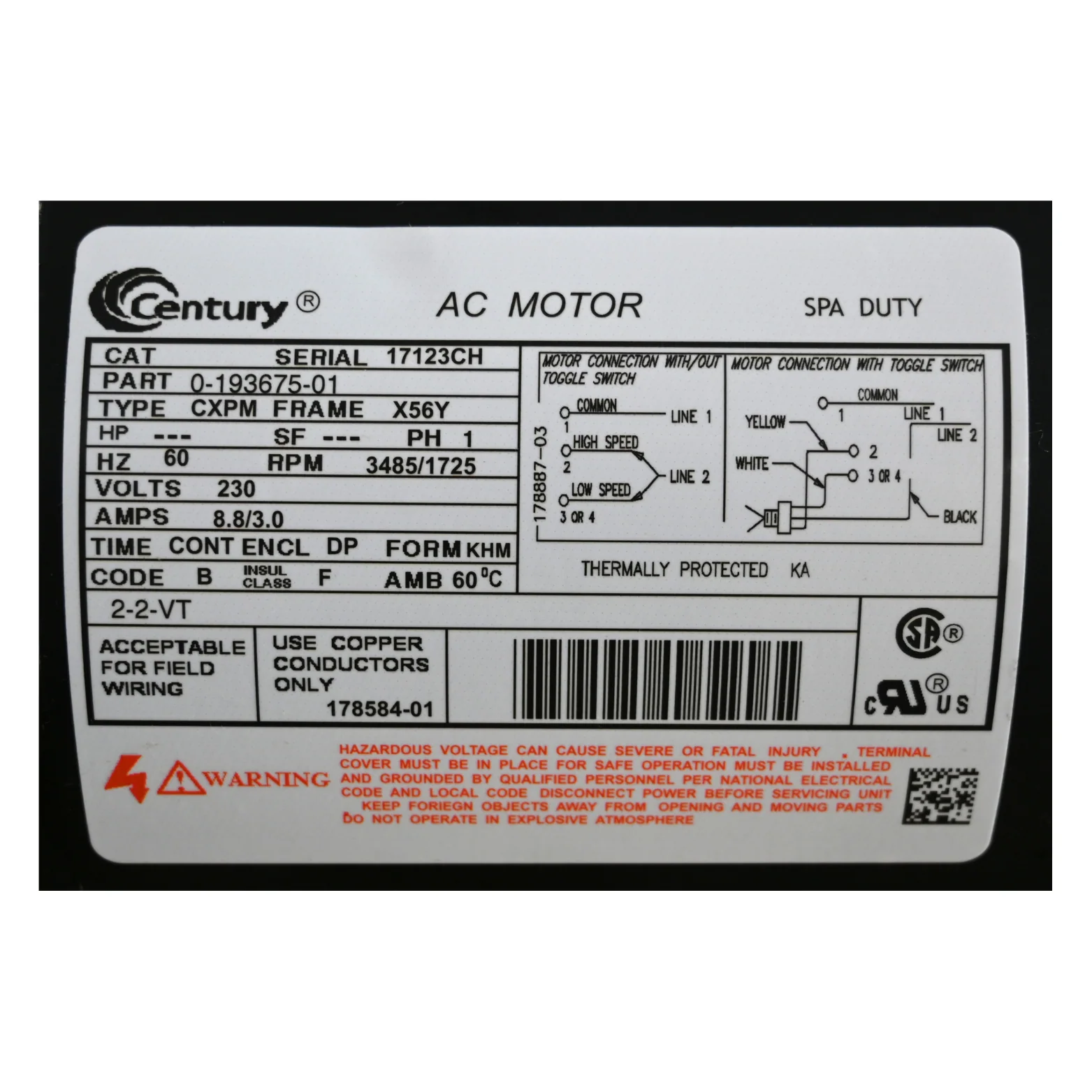 X320377 - Pump, 2 SPD, 230 V, 8.8/3.0 A, 56 FR, 60 HZ - Image 5