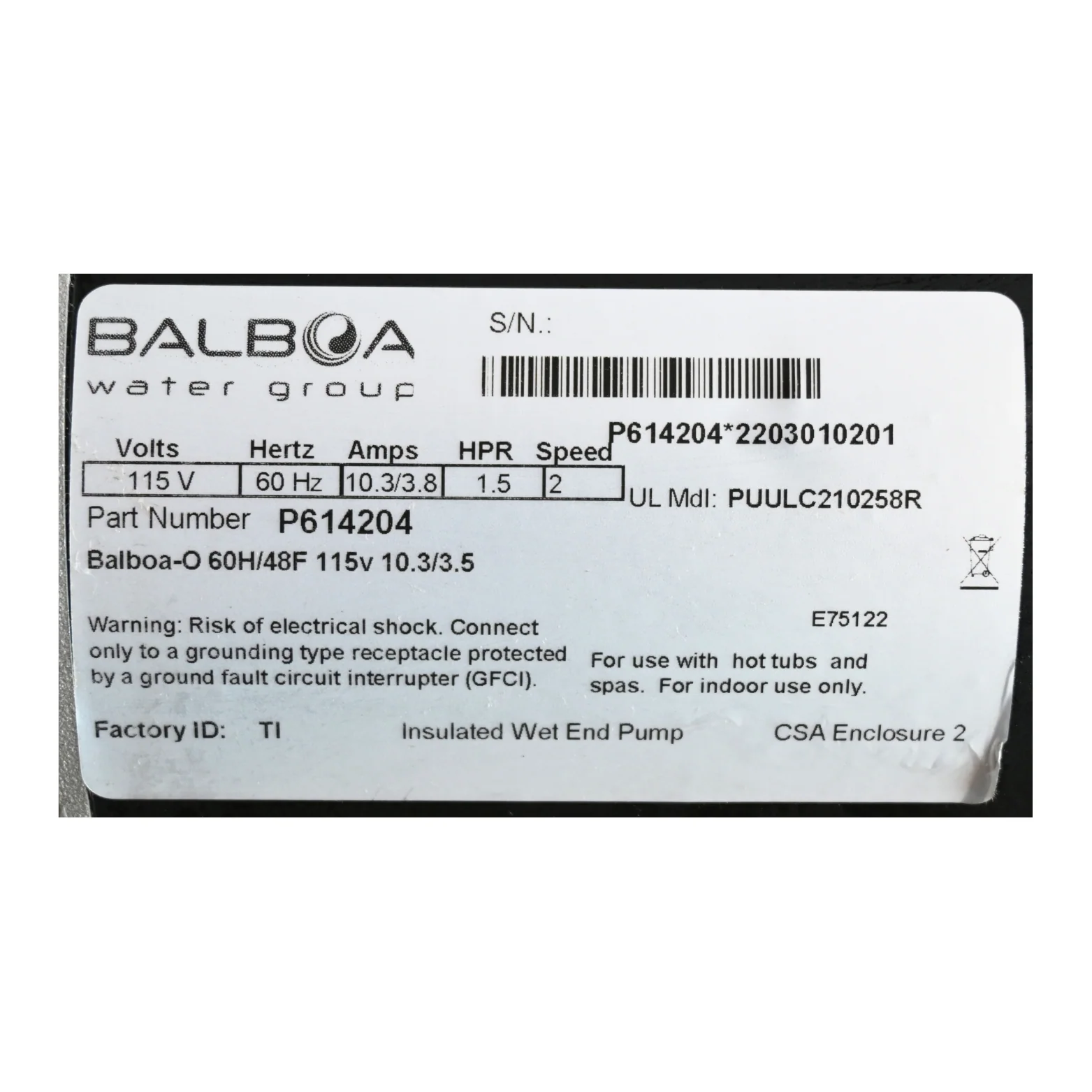 X320531 - Pump, 1.5 HP, 2 SPD, 115 V, 10.3/3.8 A, 48 FR, 60 HZ - Image 4