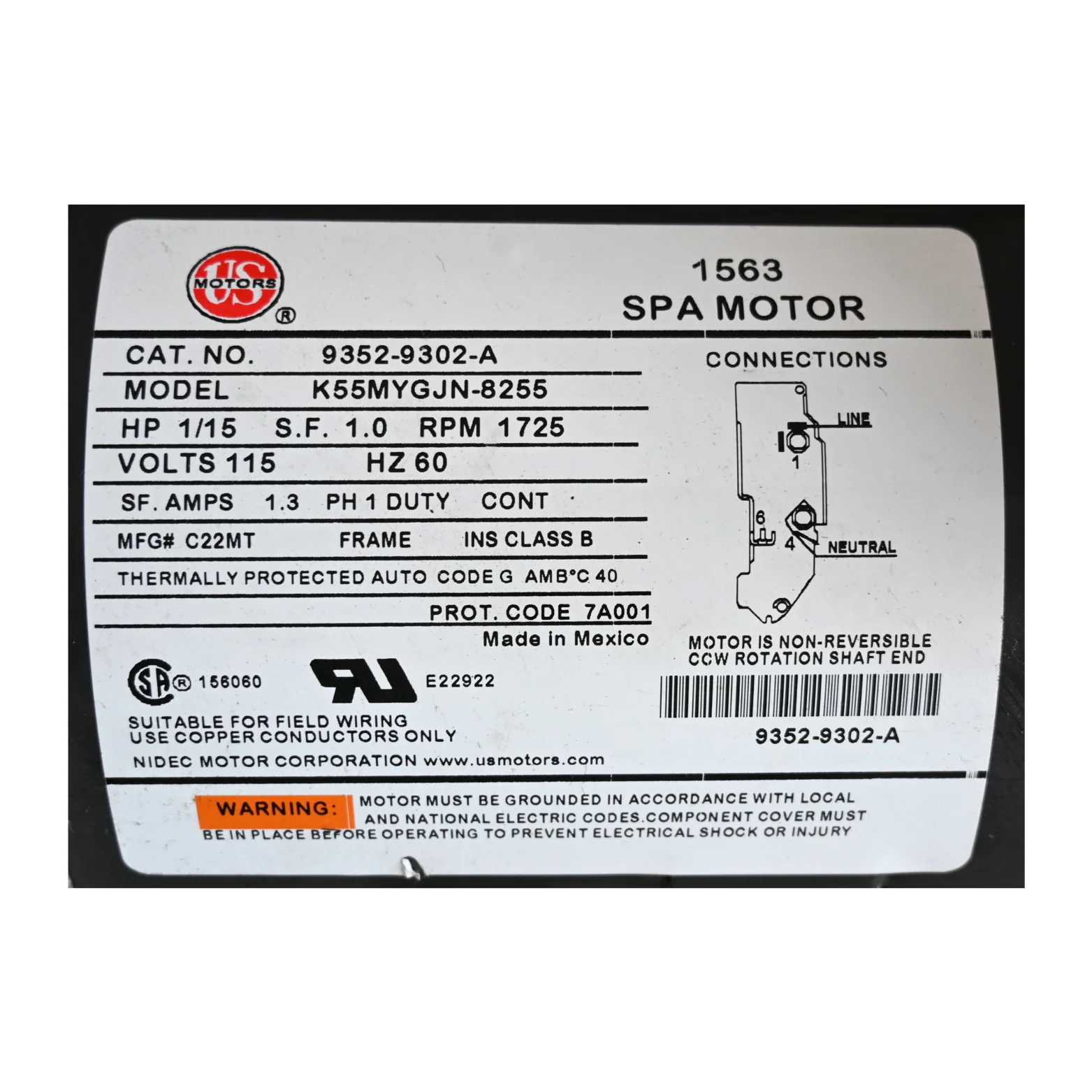 X321810 - Circulation Pump, 1/15 HP, 1 SPD, 115 V, 1.3 A, 60 HZ - Image 5