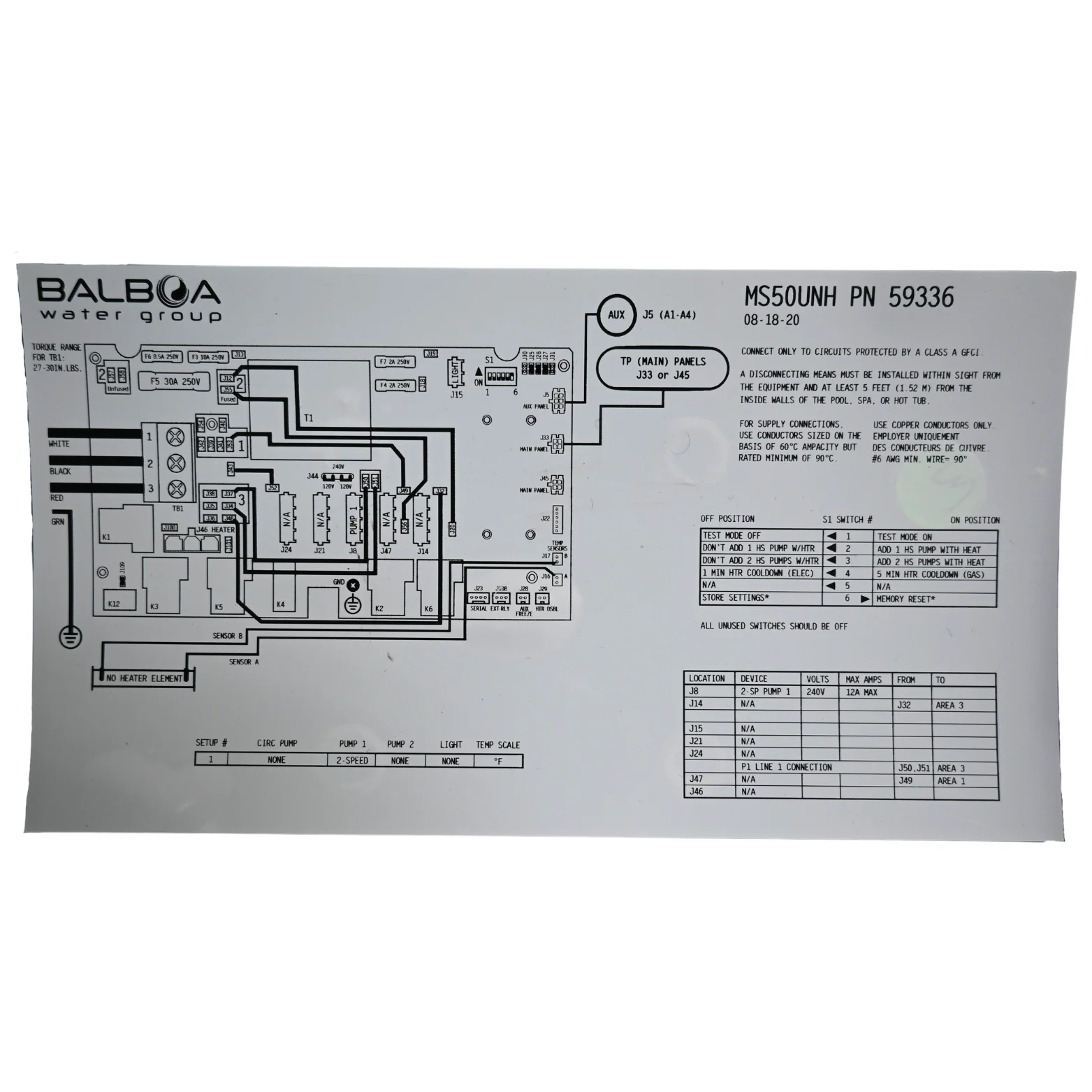 X300729 - Control Pack, Balboa Equipment MS50U (NO HEATING ELEMENT) - Image 4